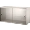 String Furniture String display cabinet w/ sliding glass doors, 78 x 30 cm, beige