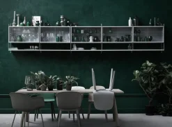 String Furniture String display cabinet w/ sliding glass doors, 78 x 30 cm, white