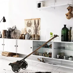 String Furniture String display cabinet w/ sliding glass doors, 78 x 30 cm, white