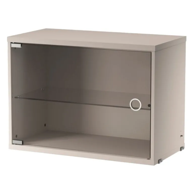 String Furniture String display cabinet with swing glass door, 58 x 30 cm, beige