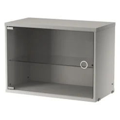 String Furniture String display cabinet with swing glass door, 58 x 30 cm, grey