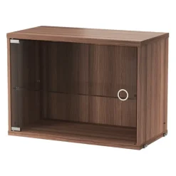 String Furniture String display cabinet with swing glass door, 58 x 30 cm, walnut