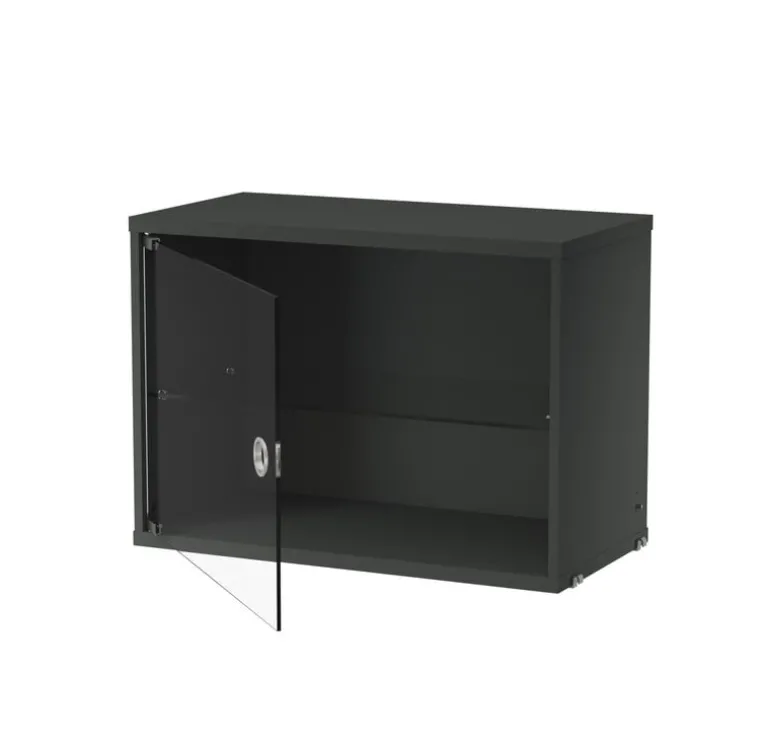 String Furniture String display cabinet with swing glass door, 58 x 30 cm, dark grey
