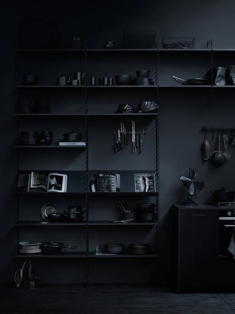 String Furniture String floor panel 200 x 30 cm, 2 pack, black