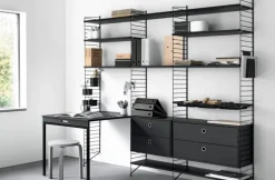 String Furniture String floor panel 200 x 30 cm, 2 pack, black