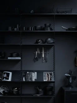 String Furniture String floor panel 200 x 30 cm, 2 pack, black