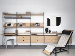 String Furniture String floor panel 200 x 30 cm, 2 pack, black