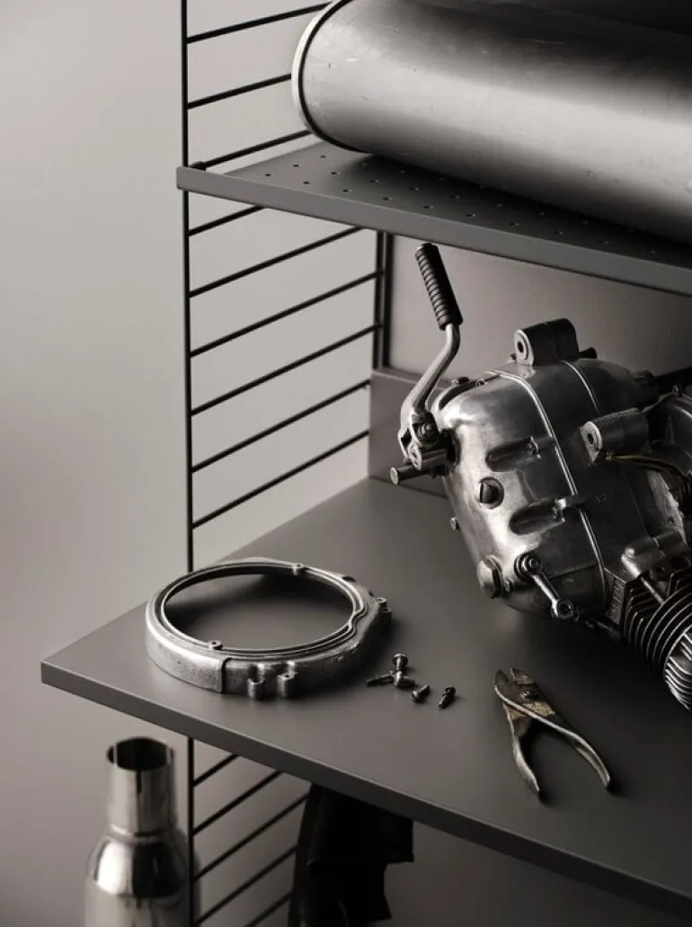 String Furniture String floor panel 200 x 30 cm, 2-pack, dark grey