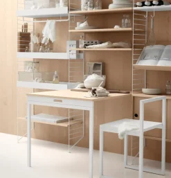 String Furniture String folding table, ash - white