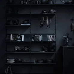 String Furniture String floor panel 200 x 30 cm, 1-pack, black