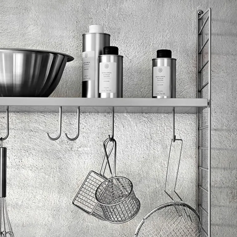 String Furniture String hooks for metal shelf, 5-pack, white