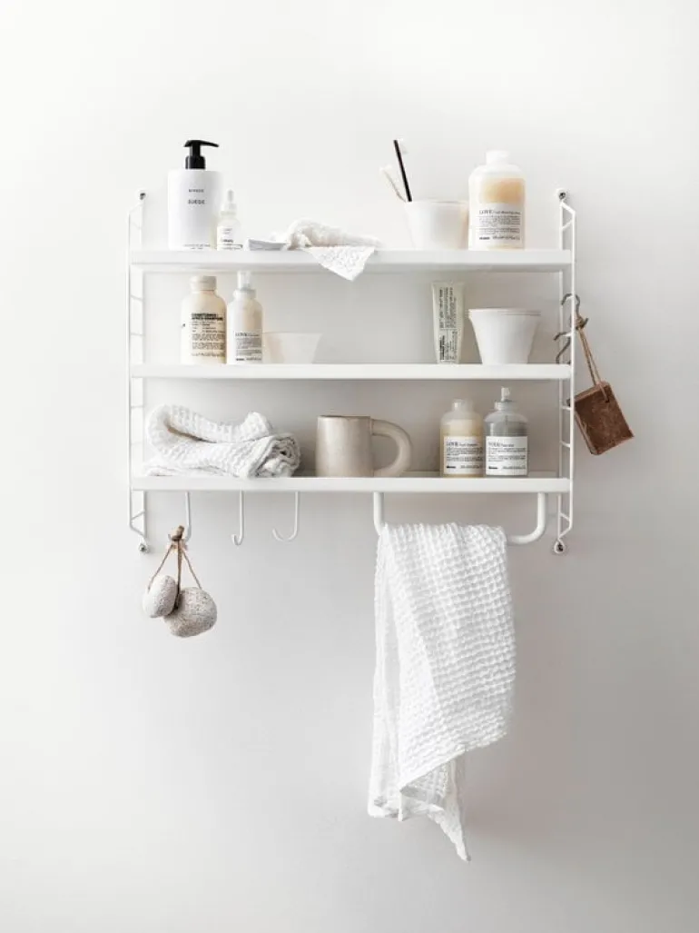 String Furniture String hooks for metal shelf, 5-pack, white