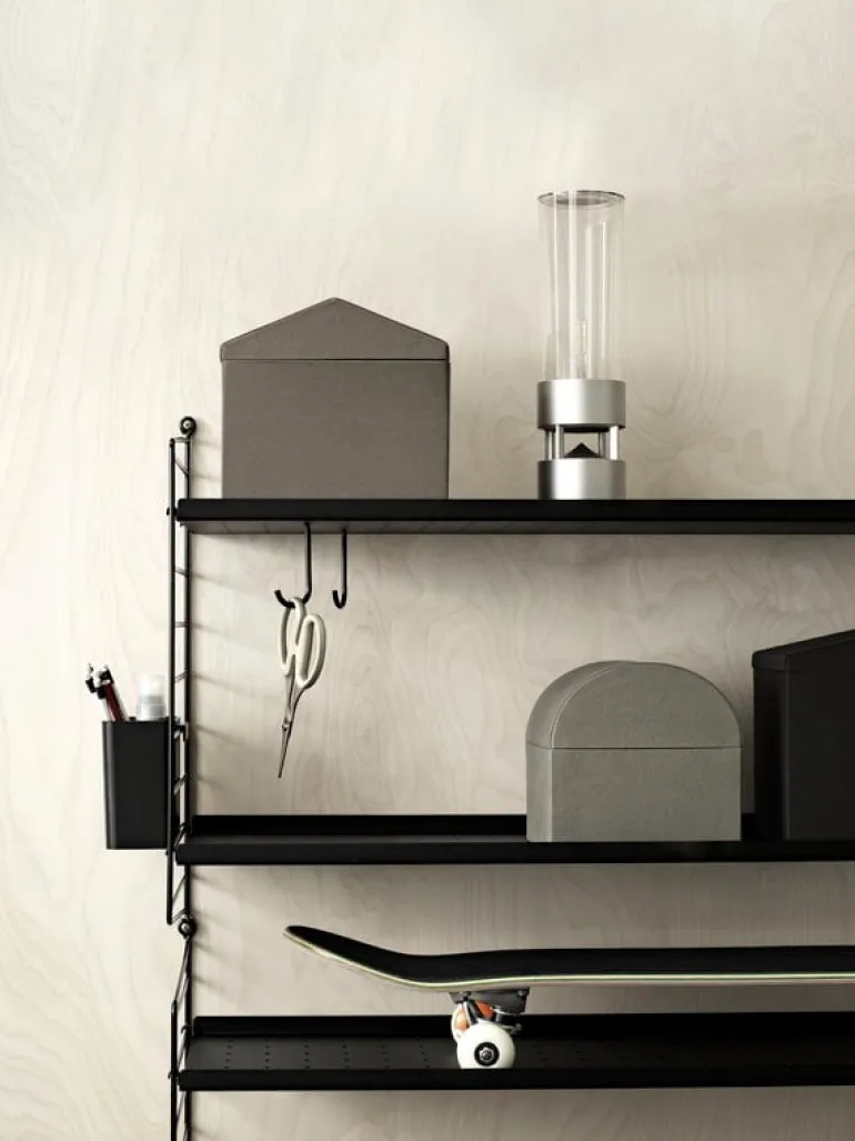 String Furniture String hooks for metal shelf, 5-pack, black