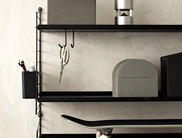 String Furniture String hooks for metal shelf, 5-pack, black