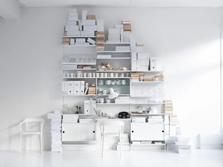 String Furniture String magazine shelf, 58 x 30 cm, white