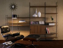 String Furniture String magazine shelf, 78 x 30 cm, black steel