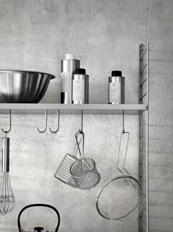 String Furniture String metal shelf, 78 x 30 cm, low, grey