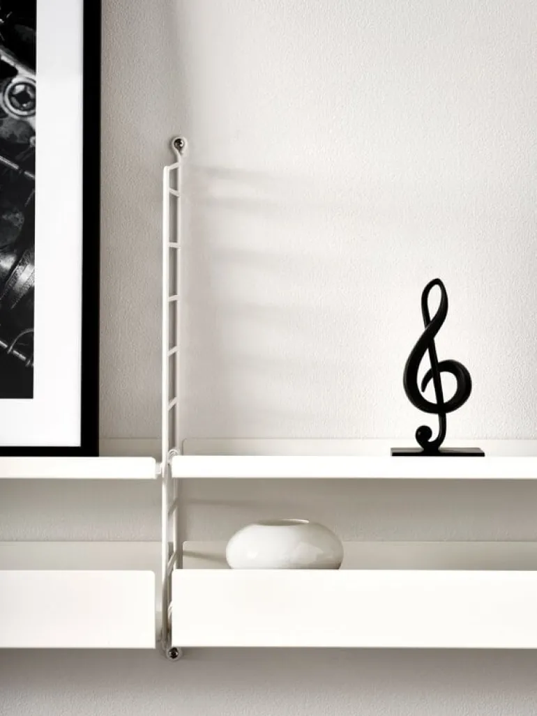 String Furniture String metal shelf 20 cm, low, white