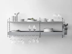 String Furniture String metal shelf, 58 x 30 cm, high, grey