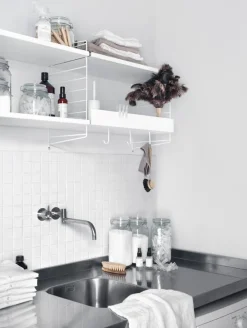 String Furniture String metal shelf 58 x 20 cm, high, white