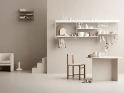 String Furniture String metal shelf, 78 x 30 cm, low, white