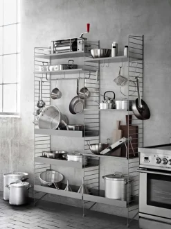 String Furniture String metal shelf, 58 x 30 cm, low, grey