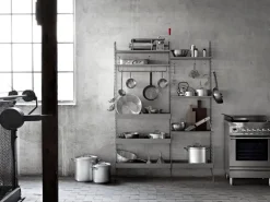 String Furniture String metal shelf, 58 x 30 cm, low, grey