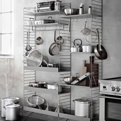 String Furniture String metal shelf, 58 x 30 cm, low, grey