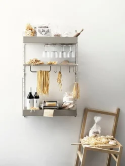 String Furniture String metal shelf 78 x 30 cm, high, beige