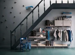 String Furniture String metal shelf 78 x 20 cm, low, beige