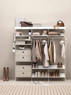 String Furniture String metal shelf, 58 x 30 cm, high, white