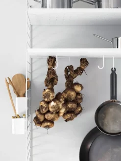 String Furniture String metal shelf, 58 x 30 cm, low, white