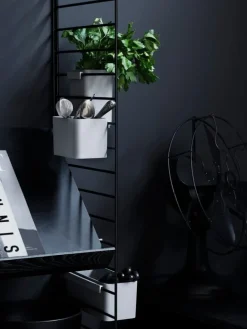 String Furniture String magazine shelf, 78 x 30 cm, black stained ash