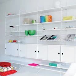 String Furniture String magazine shelf, 78 x 30 cm, white steel