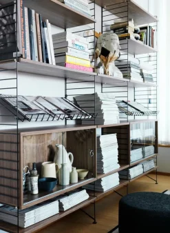 String Furniture String magazine shelf, 78 x 30 cm, white steel