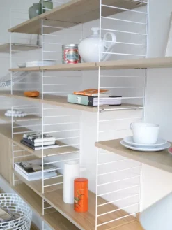 String Furniture String magazine shelf, 78 x 30 cm, white steel