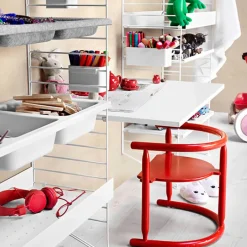 String Furniture String metal shelf, 78 x 30 cm, high, grey