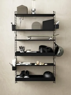 String Furniture String metal shelf, 58 x 30 cm, high, black