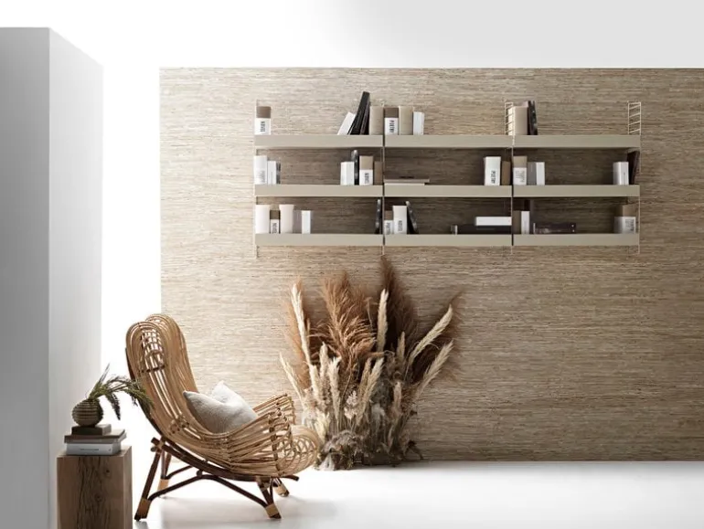 String Furniture String metal shelf 58 x 30 cm, high, beige