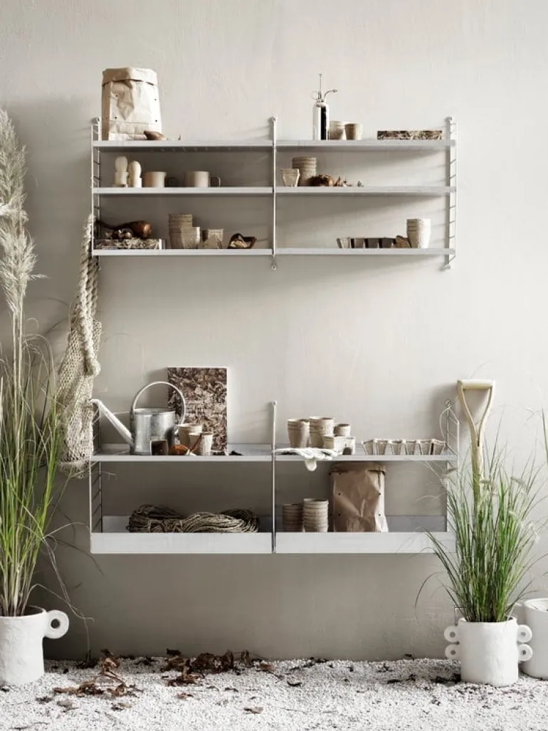 String Furniture String Outdoor shelf 58 x 30 cm, high, galvanized