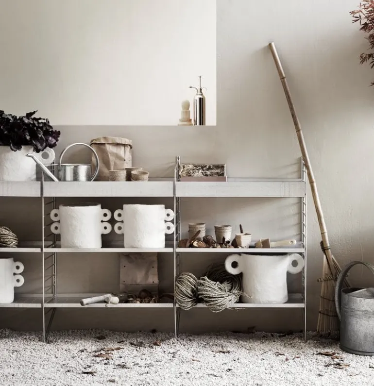 String Furniture String Outdoor shelf 58 x 30 cm, high, galvanized