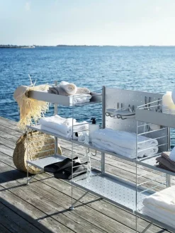 String Furniture String Outdoor vertical double hooks, 2 pcs, stainless steel