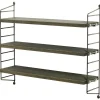 String Furniture String Pocket shelf, Special Edition, grey oak - raw metal