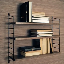 String Furniture String Pocket shelf, walnut - black