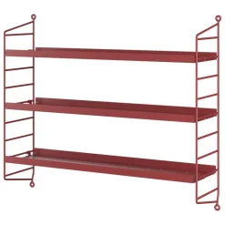 String Furniture String Pocket shelf, metal, Oxtorgsröd