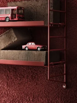 String Furniture String Pocket shelf, metal, Oxtorgsröd