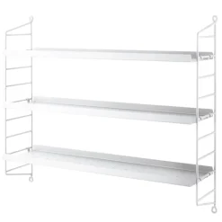 String Furniture String Pocket shelf, metal, white