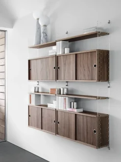 String Furniture String shelf 78 x 20 cm, 3-pack, walnut