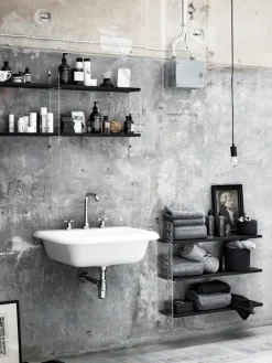 String Furniture String shelf 78 x 20 cm, 3-pack, black stained ash