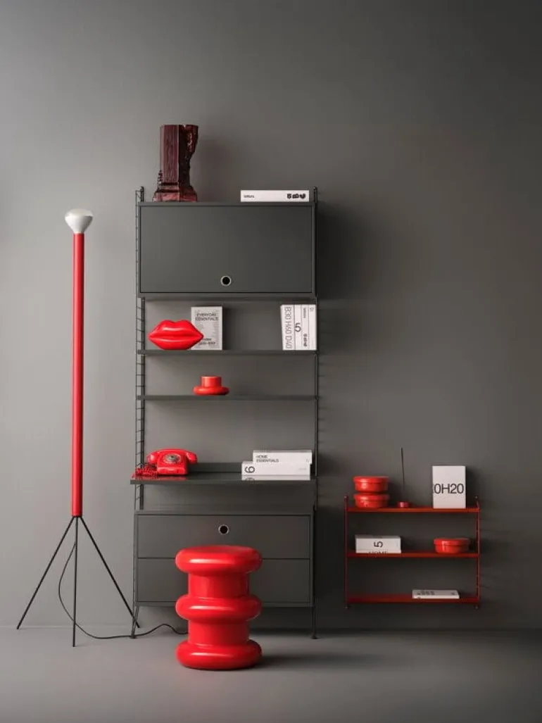 String Furniture String shelf 58 x 30 cm, 3-pack, dark grey